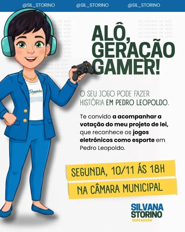 Proposta pretende valorizar o setor de eSports e incentivar o desenvolvimento tecnológico e esportivo no município - sil_storino