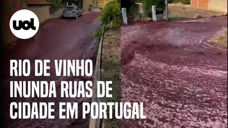 Rio de vinho' inunda ruas de cidade em Portugal após depósito estourar; veja vídeos