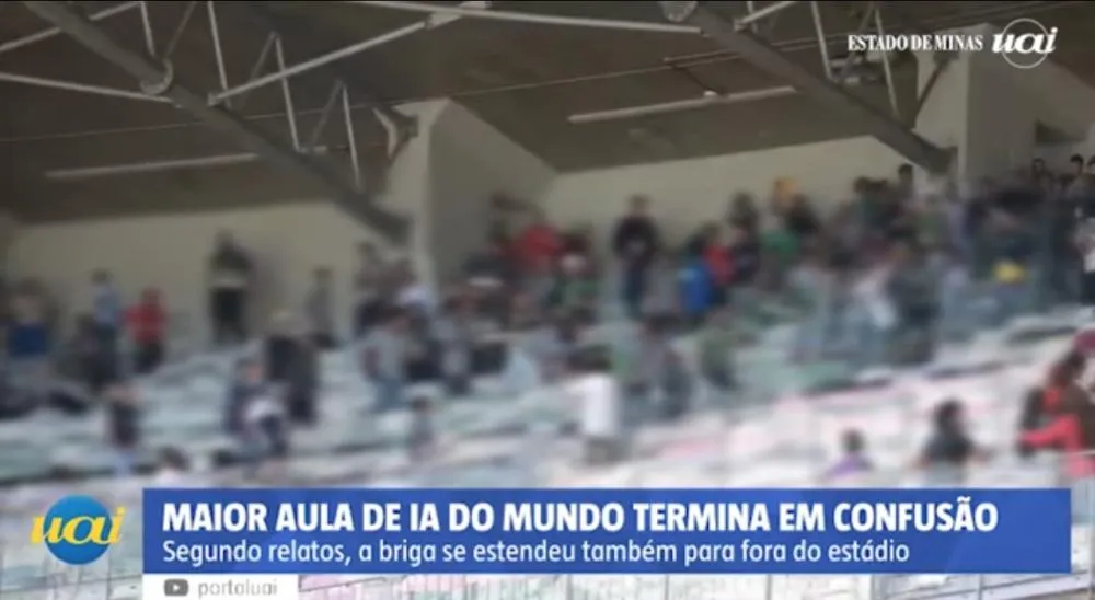  Maior aula de IA do mundo tem confusão e escolas deixam o estádio antes do início