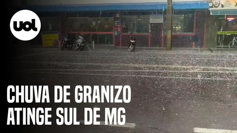 Forte chuva de granizo no sul de MInas 